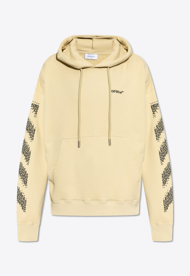 Off-White Pixel Diag Hooded Sweatshirt Beige OMBB085F24 FLE00B-6110