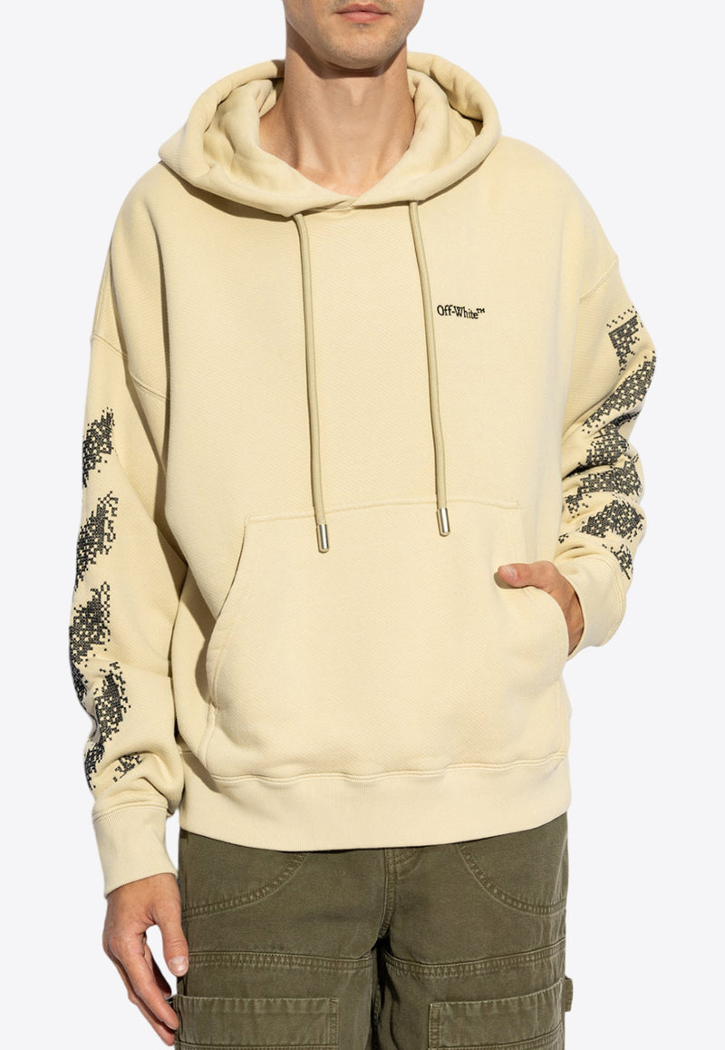 Off-White Pixel Diag Hooded Sweatshirt Beige OMBB085F24 FLE00B-6110