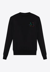 Etro Pegaso Embroidered Crewneck Sweatshirt Black MRMB0006 AJ261-N0000