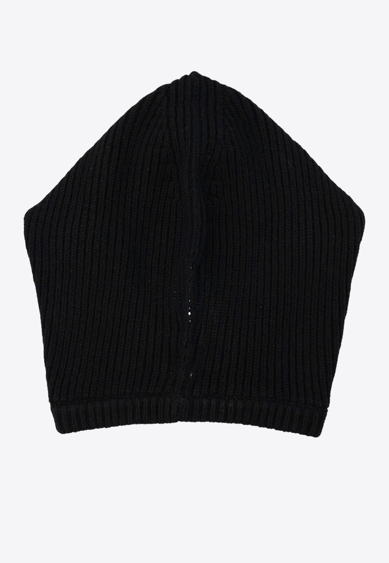 Rick Owens Ribbed Knit Balaclava Black RP02D3481WSBR_09