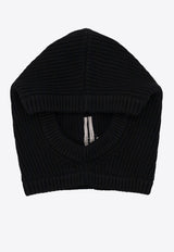 Rick Owens Ribbed Knit Balaclava Black RP02D3481WSBR_09