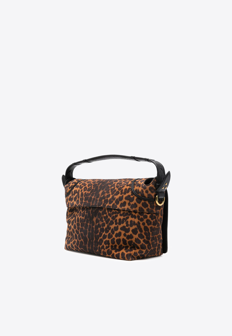 Jérôme Dreyfuss Medium Pepito Leopard Print Suede Shoulder Bag Brown 44PEPMCR_Léo Chamois