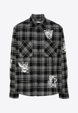 Off-White Character Check Long-Sleeved Shirt Gray OMGE030F24FAB001_1001