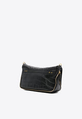 Jérôme Dreyfuss Small Bobi Croc-Embossed Leather Crossbody Bag Black 44BOBISVA_Imprimé Croco Noir