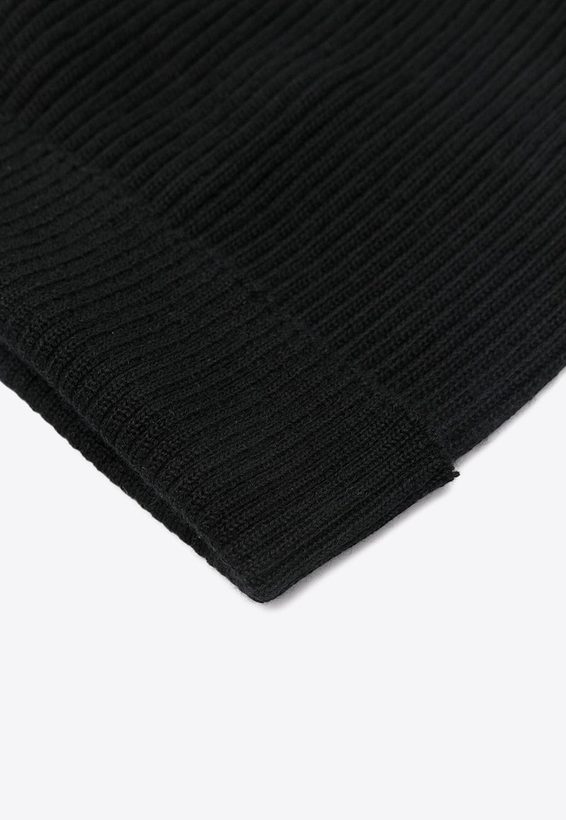 Rick Owens Ribbed Knit Cashmere Beanie Black RU02D6495RIBWS_09