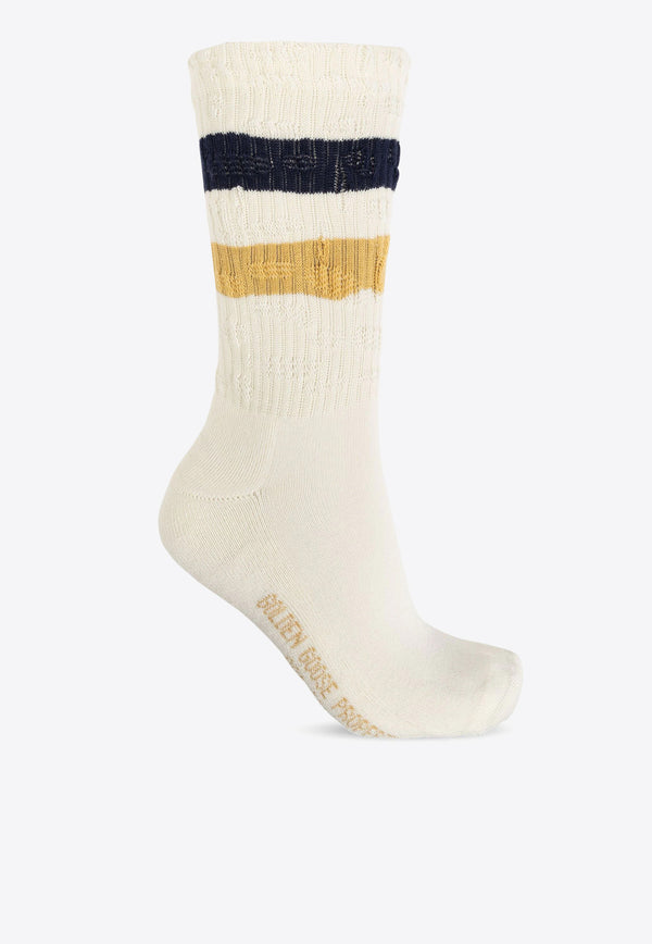 Golden Goose DB Striped Ribbed Socks White GUP00883P000488_82754