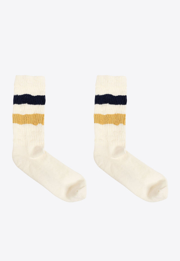 Golden Goose DB Striped Ribbed Socks White GUP00883P000488_82754