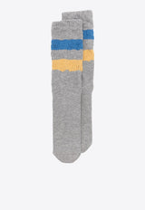 Golden Goose DB Striped Ribbed Socks Gray GUP00883P000488_82756