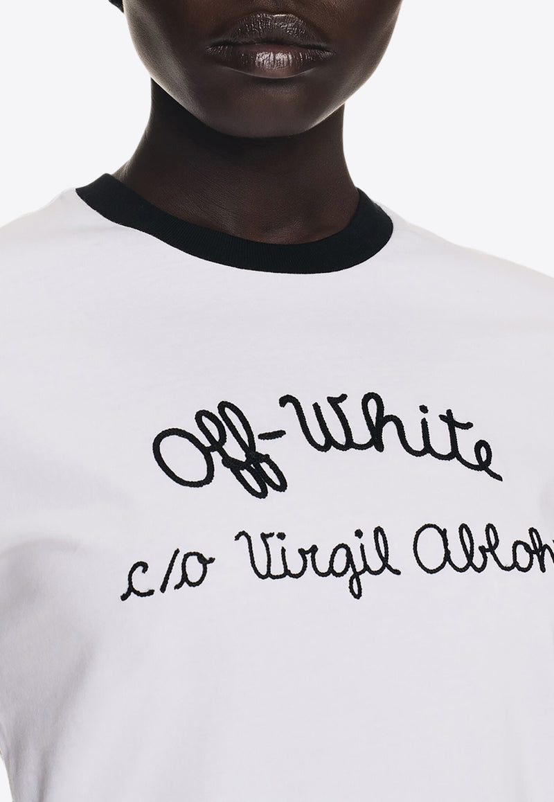 Off-White Signature Logo Crewneck T-shirt White OWAA112F24JER001_0110