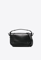 Jérôme Dreyfuss Small Pepito Calf Leather Crossbody Bag Black 44PEPSBU_Noir Silver