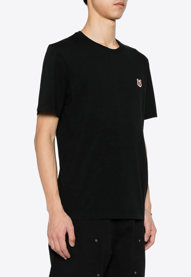 Maison Kitsuné Fox Logo Patch Crewneck T-shirt Black LM00104KJ0008_P199