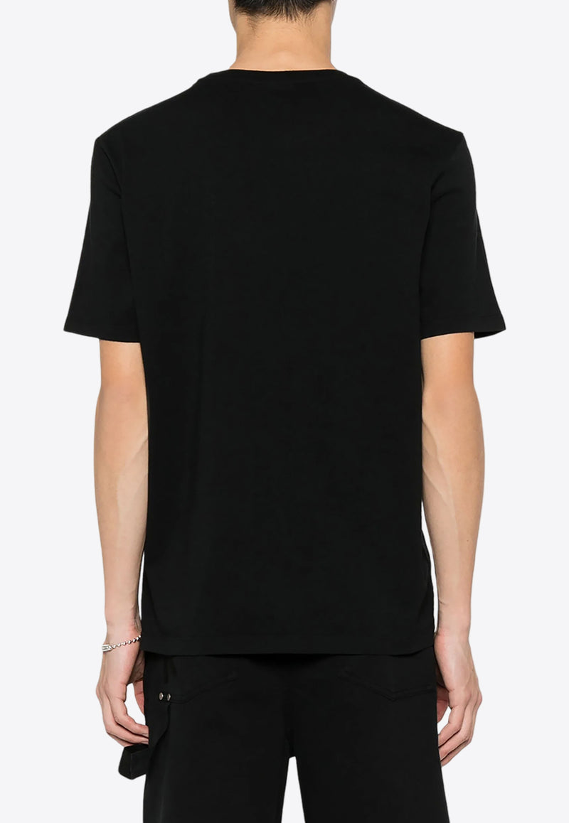 Maison Kitsuné Fox Logo Patch Crewneck T-shirt Black LM00104KJ0008_P199