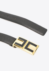 Elisabetta Franchi Logo Buckle Pebbled Leather Belt Black CT02S46E2_110