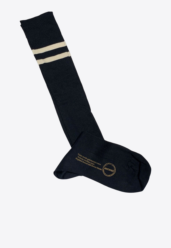 ANTIPAST Contrast Striped Long Socks Black ANP73BLACK_BLACK