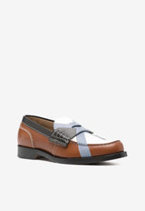 College Colorblocked Calf Leather Loafers Brown CWL13913_5