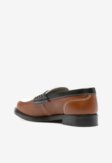 College Colorblocked Calf Leather Loafers Brown CWL13915_6