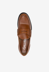 College Logo Patch Calf Leather Loafers  Brown CWL33802_2