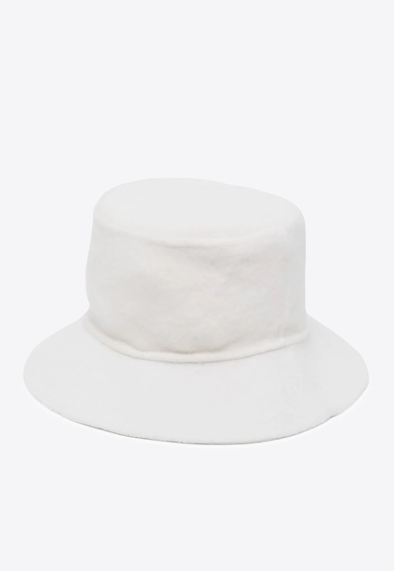 P.A.R.O.S.H Wide-Brim Wool Bucket Hat White D010526LEAK23_002