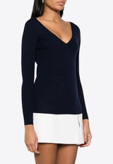 P.A.R.O.S.H Leila Fine-Ribbed Wool Sweater Blue D511583LEILA23_012