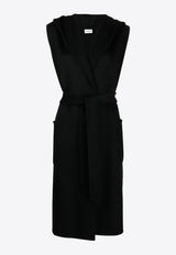 P.A.R.O.S.H Leak Sleeveless Wool Coat Black D410556LEAK23_013