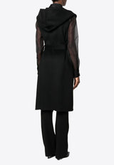 P.A.R.O.S.H Leak Sleeveless Wool Coat Black D410556LEAK23_013