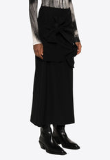 MSGM Knotted Crepe Midi Skirt Black 3542MDD08237806_99