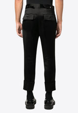 Sapio Satin-Finish Cropped Tailored Pants Black N7VISCOSA_BK