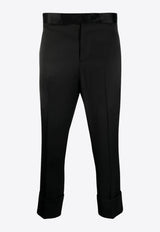 Sapio Satin-Finish Cropped Tailored Pants Black N7VISCOSA_BK