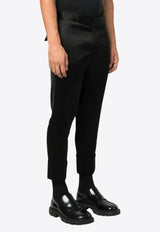 Sapio Satin-Finish Cropped Tailored Pants Black N7VISCOSA_BK