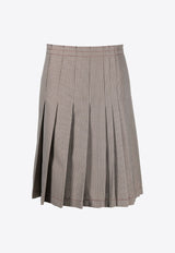 Marni Check Pattern Pleated Midi Skirt Beige GOMA0572FUUTWA03_PDR82