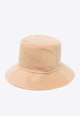 P.A.R.O.S.H Wide-Brim Wool Bucket Hat Beige D010526LEAK23_004