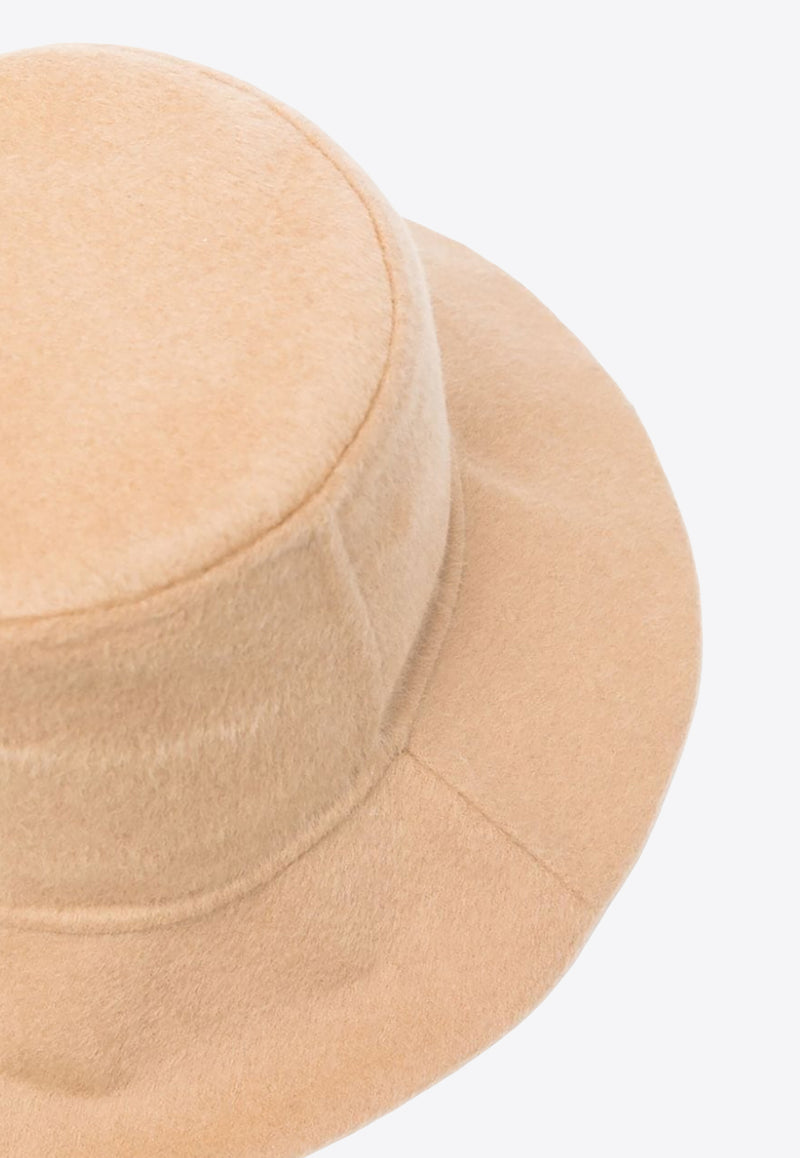 P.A.R.O.S.H Wide-Brim Wool Bucket Hat Beige D010526LEAK23_004