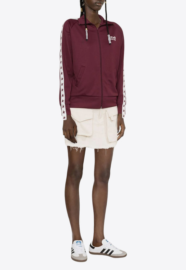 Golden Goose DB Logo Printed Zipped Jacket Bordeaux GWP01548P000520_40462