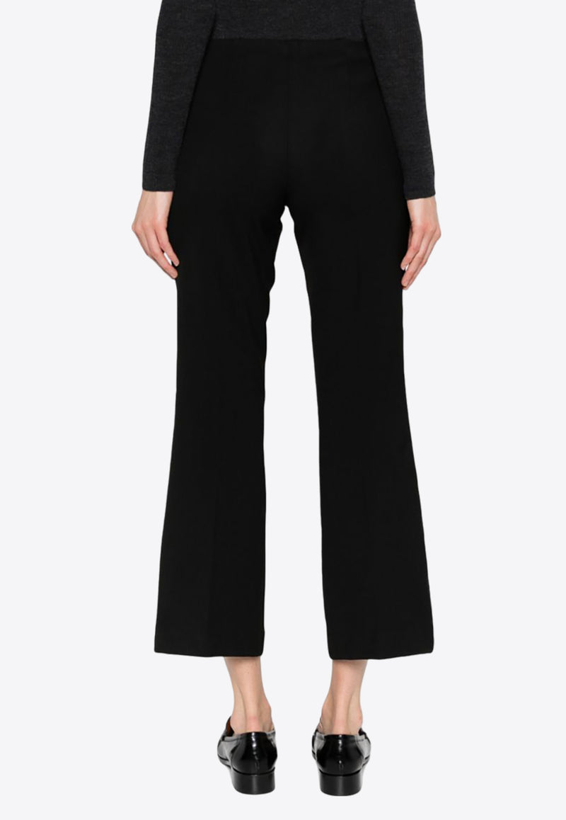 P.A.R.O.S.H Liliuxy Cropped Flared Wool Pants Black D231089LILIUXY23_013