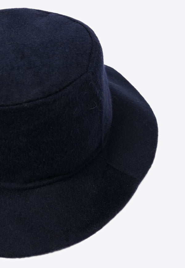 P.A.R.O.S.H Wide-Brim Wool Bucket Hat Blue D010526LEAK23_012