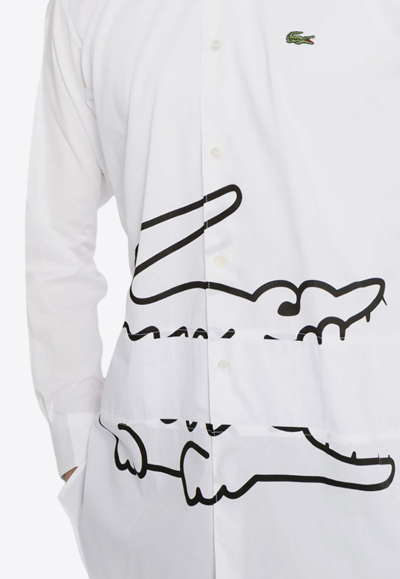 Comme Des Garçons X Lacoste Printed Long-Sleeved Shirt White FLB013W23_1