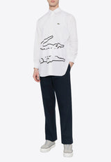 Comme Des Garçons X Lacoste Printed Long-Sleeved Shirt White FLB013W23_1