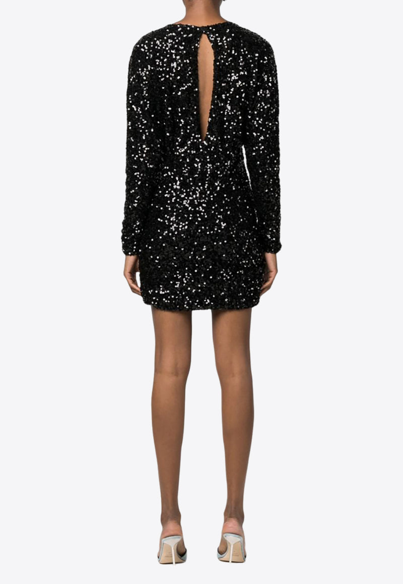 P.A.R.O.S.H Paris Sequin-Embellished Mini Dress Black D731302PARIS_013