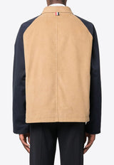 Thom Browne Corduroy Paneled Field Jacket Navy MOT084CF0175_415