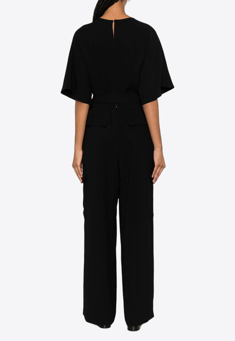 P.A.R.O.S.H Poker Wide-Leg Cargo Jumpsuit Black D790165POKER_013