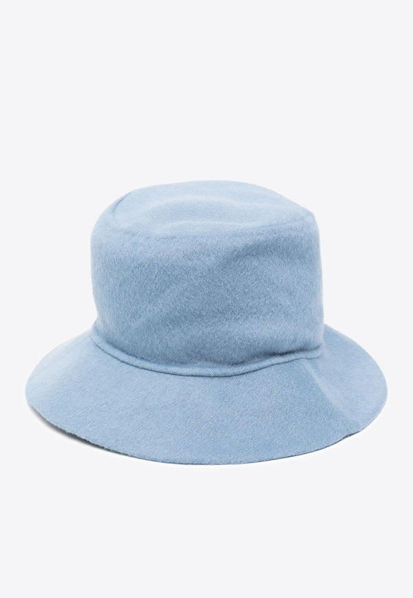 P.A.R.O.S.H Wide-Brim Wool Bucket Hat Blue D010526LEAK23_078