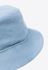 P.A.R.O.S.H Wide-Brim Wool Bucket Hat Blue D010526LEAK23_078