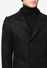 Sapio Double-Breasted Wool-Blend Jacket Black N32PANNO_BK