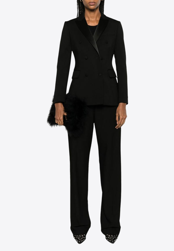 P.A.R.O.S.H Liliuxy Double-Breasted Tuxedo Blazer Black D420067LILIUXY23_013