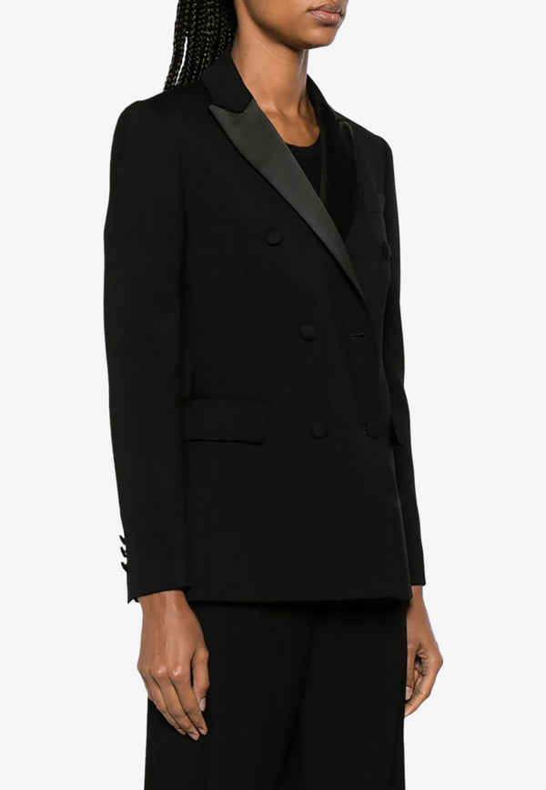 P.A.R.O.S.H Liliuxy Double-Breasted Tuxedo Blazer Black D420067LILIUXY23_013