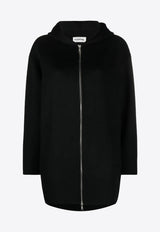 P.A.R.O.S.H Zip-Up Hooded Wool Jacket Black D431566LEAK23_013