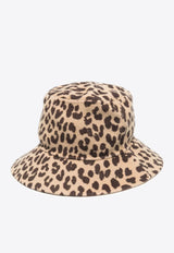 P.A.R.O.S.H Leopard Print Wool Bucket Hat Brown D010526LUCK_804