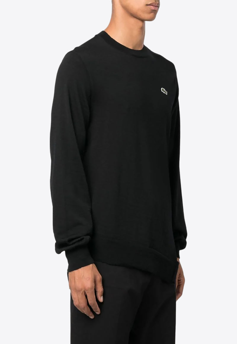 Comme Des Garçons X Lacoste Logo Embroidered Wool Sweater Black FLN002W23_1