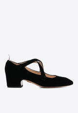 Thom Browne 40 Crisscross Velvet Pumps Black FFH271A03883_001