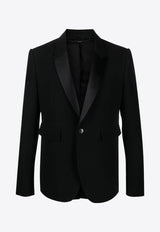 Sapio Single-Breasted Tuxedo Wool Blazer Black N55PANAMA_BK